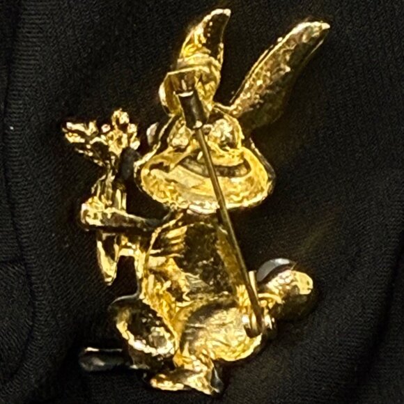 Animal Lover Vintage Pins Brooches Set of 3 - White Cat / Black‎ Rabbit / Deer - Picture 6 of 10